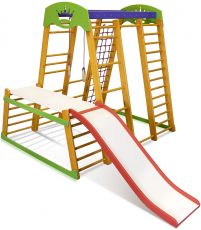 Дитячий спортивний куточок SportBaby Карапуз Plus 1-1, Сосна-Бук, від 12 місяців до 60 кг